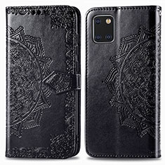 Coque Portefeuille Motif Fantaisie Livre Cuir Etui Clapet pour Samsung Galaxy Note 10 Lite Noir