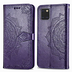 Coque Portefeuille Motif Fantaisie Livre Cuir Etui Clapet pour Samsung Galaxy Note 10 Lite Violet