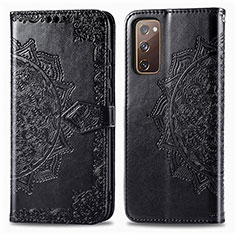 Coque Portefeuille Motif Fantaisie Livre Cuir Etui Clapet pour Samsung Galaxy S20 FE 4G Noir