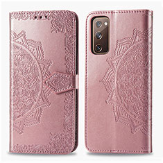 Coque Portefeuille Motif Fantaisie Livre Cuir Etui Clapet pour Samsung Galaxy S20 FE 4G Or Rose