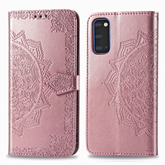 Coque Portefeuille Motif Fantaisie Livre Cuir Etui Clapet pour Samsung Galaxy S20 Or Rose