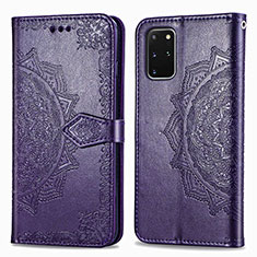 Coque Portefeuille Motif Fantaisie Livre Cuir Etui Clapet pour Samsung Galaxy S20 Plus Violet