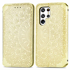 Coque Portefeuille Motif Fantaisie Livre Cuir Etui Clapet pour Samsung Galaxy S25 Ultra 5G Jaune