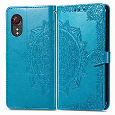 Coque Portefeuille Motif Fantaisie Livre Cuir Etui Clapet pour Samsung Galaxy XCover 5 SM-G525F Bleu