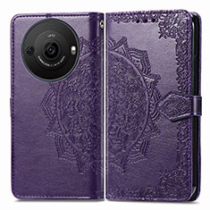 Coque Portefeuille Motif Fantaisie Livre Cuir Etui Clapet pour Sharp Aquos R8 Pro Violet