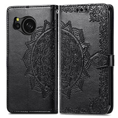 Coque Portefeuille Motif Fantaisie Livre Cuir Etui Clapet pour Sharp Aquos Sense8 Noir