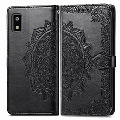 Coque Portefeuille Motif Fantaisie Livre Cuir Etui Clapet pour Sharp Aquos wish3 Noir