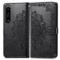 Coque Portefeuille Motif Fantaisie Livre Cuir Etui Clapet pour Sony Xperia 1 IV Noir