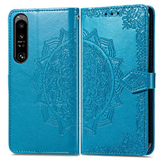 Coque Portefeuille Motif Fantaisie Livre Cuir Etui Clapet pour Sony Xperia 1 IV SO-51C Bleu