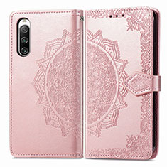 Coque Portefeuille Motif Fantaisie Livre Cuir Etui Clapet pour Sony Xperia 10 IV SO-52C Or Rose