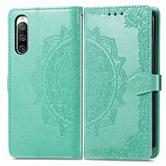 Coque Portefeuille Motif Fantaisie Livre Cuir Etui Clapet pour Sony Xperia 10 IV SOG07 Vert