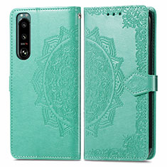 Coque Portefeuille Motif Fantaisie Livre Cuir Etui Clapet pour Sony Xperia 5 III SO-53B Vert