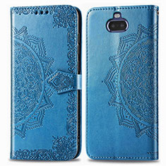 Coque Portefeuille Motif Fantaisie Livre Cuir Etui Clapet pour Sony Xperia 8 Bleu