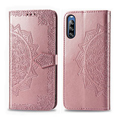 Coque Portefeuille Motif Fantaisie Livre Cuir Etui Clapet pour Sony Xperia L4 Or Rose