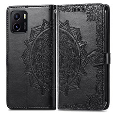 Coque Portefeuille Motif Fantaisie Livre Cuir Etui Clapet pour Vivo iQOO U5x Noir