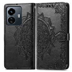 Coque Portefeuille Motif Fantaisie Livre Cuir Etui Clapet pour Vivo iQOO Z6 Lite 5G Noir