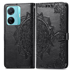 Coque Portefeuille Motif Fantaisie Livre Cuir Etui Clapet pour Vivo iQOO Z6 Pro 5G Noir