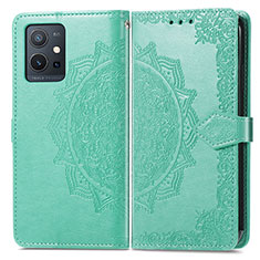 Coque Portefeuille Motif Fantaisie Livre Cuir Etui Clapet pour Vivo T1 5G India Vert