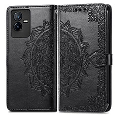 Coque Portefeuille Motif Fantaisie Livre Cuir Etui Clapet pour Vivo T2x 5G Noir