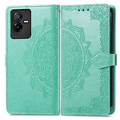 Coque Portefeuille Motif Fantaisie Livre Cuir Etui Clapet pour Vivo T2x 5G Vert