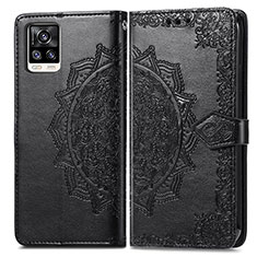 Coque Portefeuille Motif Fantaisie Livre Cuir Etui Clapet pour Vivo V20 (2021) Noir