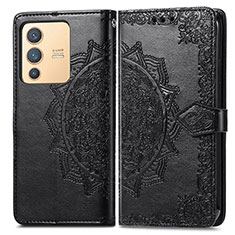 Coque Portefeuille Motif Fantaisie Livre Cuir Etui Clapet pour Vivo V23 5G Noir