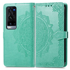 Coque Portefeuille Motif Fantaisie Livre Cuir Etui Clapet pour Vivo X60 Pro+ Plus 5G Vert