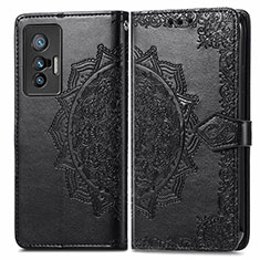 Coque Portefeuille Motif Fantaisie Livre Cuir Etui Clapet pour Vivo X70 5G Noir