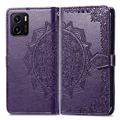 Coque Portefeuille Motif Fantaisie Livre Cuir Etui Clapet pour Vivo Y01A Or Rose