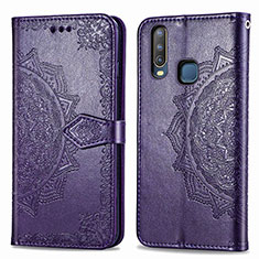 Coque Portefeuille Motif Fantaisie Livre Cuir Etui Clapet pour Vivo Y11 Violet