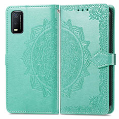 Coque Portefeuille Motif Fantaisie Livre Cuir Etui Clapet pour Vivo Y3s (2021) Vert