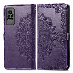 Coque Portefeuille Motif Fantaisie Livre Cuir Etui Clapet pour Xiaomi Civi 1S 5G Violet