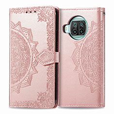 Coque Portefeuille Motif Fantaisie Livre Cuir Etui Clapet pour Xiaomi Mi 10i 5G Or Rose