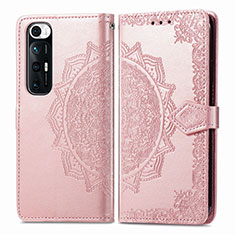 Coque Portefeuille Motif Fantaisie Livre Cuir Etui Clapet pour Xiaomi Mi 10S 5G Or Rose