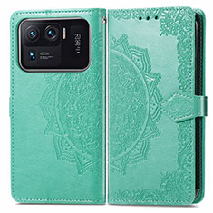 Coque Portefeuille Motif Fantaisie Livre Cuir Etui Clapet pour Xiaomi Mi 11 Ultra 5G Vert