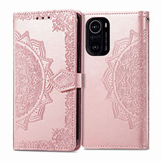 Coque Portefeuille Motif Fantaisie Livre Cuir Etui Clapet pour Xiaomi Mi 11i 5G Or Rose