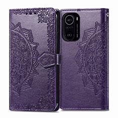 Coque Portefeuille Motif Fantaisie Livre Cuir Etui Clapet pour Xiaomi Mi 11i 5G Violet