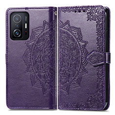 Coque Portefeuille Motif Fantaisie Livre Cuir Etui Clapet pour Xiaomi Mi 11T 5G Violet