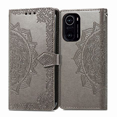 Coque Portefeuille Motif Fantaisie Livre Cuir Etui Clapet pour Xiaomi Mi 11X Pro 5G Gris