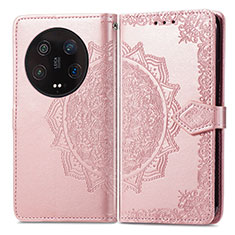 Coque Portefeuille Motif Fantaisie Livre Cuir Etui Clapet pour Xiaomi Mi 13 Ultra 5G Or Rose