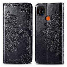 Coque Portefeuille Motif Fantaisie Livre Cuir Etui Clapet pour Xiaomi POCO C3 Noir