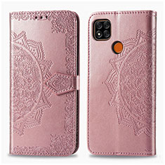 Coque Portefeuille Motif Fantaisie Livre Cuir Etui Clapet pour Xiaomi POCO C3 Or Rose