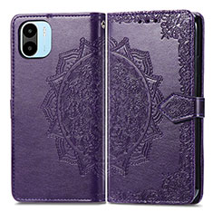 Coque Portefeuille Motif Fantaisie Livre Cuir Etui Clapet pour Xiaomi Poco C50 Violet