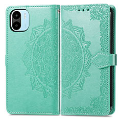 Coque Portefeuille Motif Fantaisie Livre Cuir Etui Clapet pour Xiaomi Poco C51 Vert