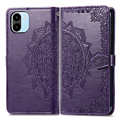 Coque Portefeuille Motif Fantaisie Livre Cuir Etui Clapet pour Xiaomi Poco C51 Violet