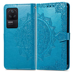 Coque Portefeuille Motif Fantaisie Livre Cuir Etui Clapet pour Xiaomi Poco F4 5G Bleu