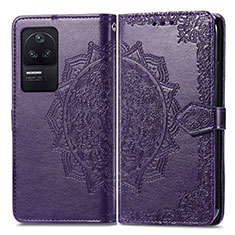 Coque Portefeuille Motif Fantaisie Livre Cuir Etui Clapet pour Xiaomi Poco F4 5G Violet