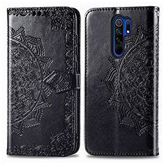 Coque Portefeuille Motif Fantaisie Livre Cuir Etui Clapet pour Xiaomi Poco M2 Noir