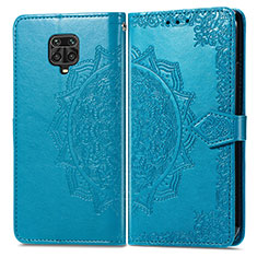 Coque Portefeuille Motif Fantaisie Livre Cuir Etui Clapet pour Xiaomi Poco M2 Pro Bleu