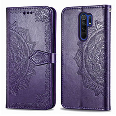 Coque Portefeuille Motif Fantaisie Livre Cuir Etui Clapet pour Xiaomi Poco M2 Violet